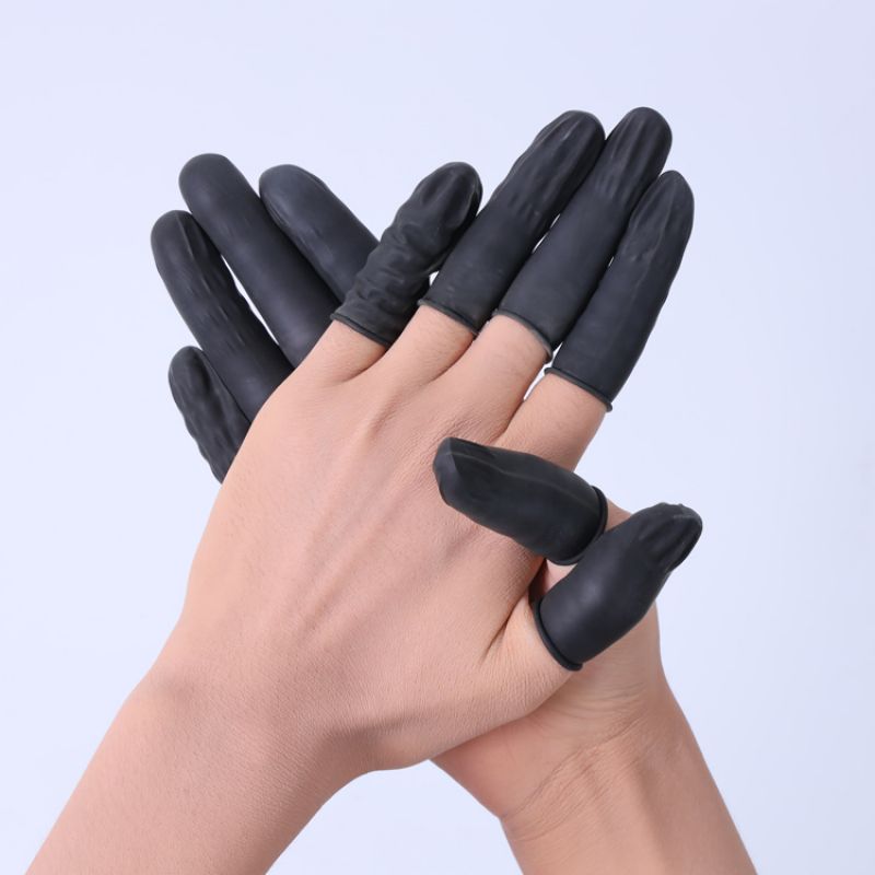  Clean Black ESD latex powder-free finger cots