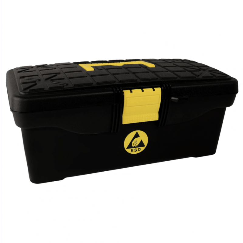 ESD-Safe Toolbox with Lockable Tray - Black