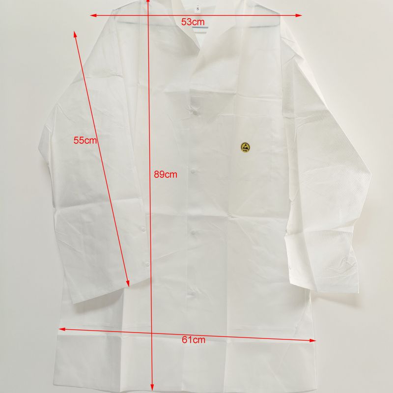 Reliable ESD Protection | Disposable ESD Lab Coat with SMS Non-Woven Fabric